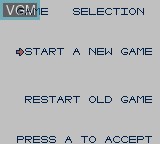 Image du menu du jeu Golf Classic sur Nintendo Game Boy
