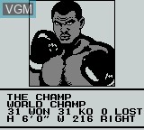 Image du menu du jeu Heavyweight Championship Boxing sur Nintendo Game Boy