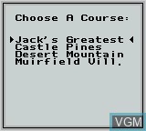 Image du menu du jeu Jack Nicklaus Golf sur Nintendo Game Boy