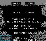 Image du menu du jeu Jungle Strike sur Nintendo Game Boy