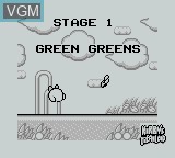 Image du menu du jeu Kirby's Dream Land sur Nintendo Game Boy