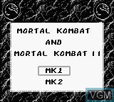 Image in-game du jeu Mortal Kombat I & II sur Nintendo Game Boy