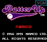 Image de l'ecran titre du jeu Batter Up sur Sega Game Gear
