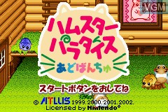 Image de l'ecran titre du jeu Hamster Paradise Advanchu sur Nintendo GameBoy Advance