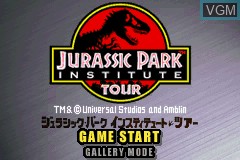 Image de l'ecran titre du jeu Jurassic Park Institute Tour - Dinosaur Rescue sur Nintendo GameBoy Advance