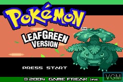 Image de l'ecran titre du jeu Pokemon LeafGreen Version sur Nintendo GameBoy Advance