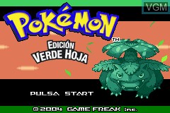 Image de l'ecran titre du jeu Pokemon - Edicion Verde Hoja sur Nintendo GameBoy Advance