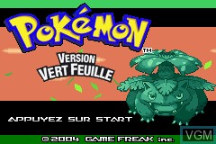 Image de l'ecran titre du jeu Pokemon - Version Vert Feuille sur Nintendo GameBoy Advance