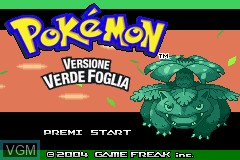 Image de l'ecran titre du jeu Pokemon - Versione Verde Foglia sur Nintendo GameBoy Advance
