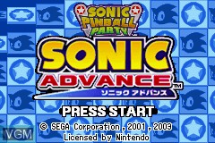 Image de l'ecran titre du jeu 2 Games in 1 - Sonic Advance + Sonic Pinball Party sur Nintendo GameBoy Advance