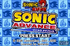 Image de l'ecran titre du jeu 2 Games in 1 - Sonic Advance + Sonic Battle sur Nintendo GameBoy Advance