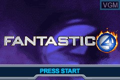 Image de l'ecran titre du jeu Fantastic 4 - Flame on sur Nintendo GameBoy Advance