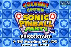 Image de l'ecran titre du jeu 2 Games in 1 - Sonic Pinball Party / Columns Crown sur Nintendo GameBoy Advance