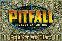 Image de l'ecran titre du jeu Pitfall - L'Expédition Perdue sur Nintendo GameBoy Advance