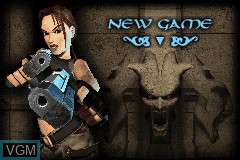 Image du menu du jeu Lara Croft - Tomb Raider - The Prophecy sur Nintendo GameBoy Advance