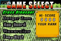 Image du menu du jeu Jurassic Park Institute Tour - Dinosaur Rescue sur Nintendo GameBoy Advance