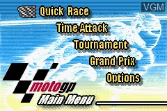 Image du menu du jeu 2 Games in 1 - GT Advance 3 - Pro Concept Racing + MotoGP sur Nintendo GameBoy Advance