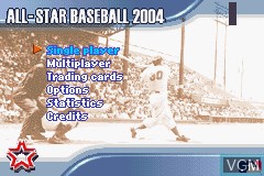 Image du menu du jeu All-Star Baseball 2004 featuring Derek Jeter sur Nintendo GameBoy Advance