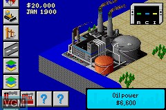 Image in-game du jeu SimCity 2000 sur Nintendo GameBoy Advance