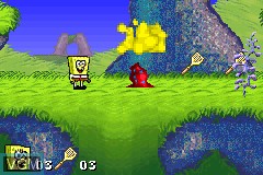 Image in-game du jeu SpongeBob Squarepants - SuperSponge sur Nintendo GameBoy Advance