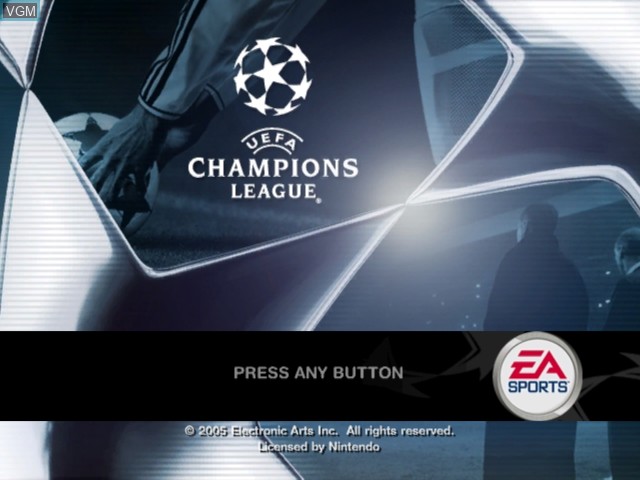 Image de l'ecran titre du jeu UEFA Champions League 2004-2005 sur Nintendo GameCube