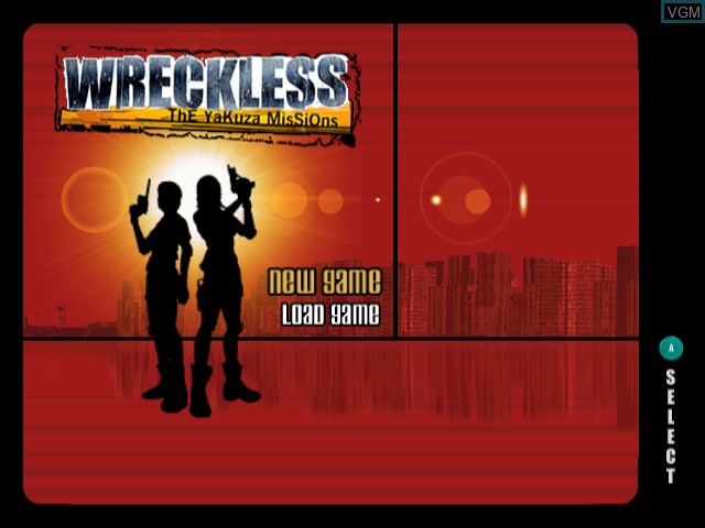 Image de l'ecran titre du jeu Wreckless - The Yakuza Missions sur Nintendo GameCube