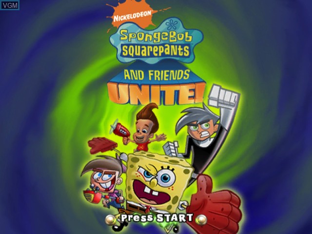 Image de l'ecran titre du jeu SpongeBob SquarePants & Friends - Unite! sur Nintendo GameCube