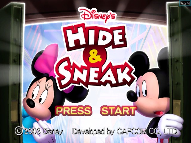 Image de l'ecran titre du jeu Disney's Hide & Sneak sur Nintendo GameCube