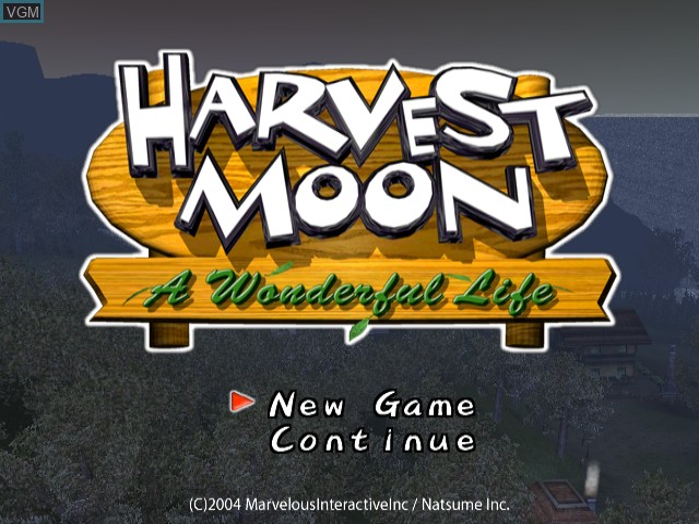 Image de l'ecran titre du jeu Harvest Moon - A Wonderful Life sur Nintendo GameCube