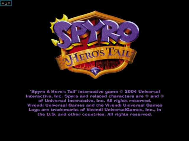 Image de l'ecran titre du jeu Spyro - A Hero's Tail sur Nintendo GameCube
