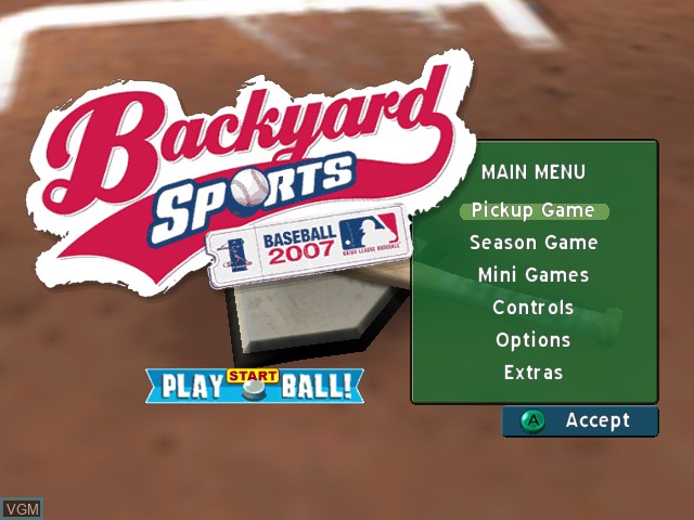 Image de l'ecran titre du jeu Backyard Sports Baseball 2007 sur Nintendo GameCube