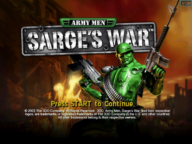 Image de l'ecran titre du jeu Army Men - Sarge's War sur Nintendo GameCube