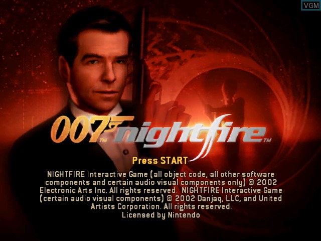 Image de l'ecran titre du jeu 007 - NightFire sur Nintendo GameCube