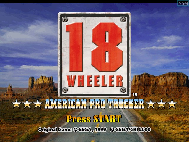 Image de l'ecran titre du jeu 18 Wheeler - American Pro Trucker sur Nintendo GameCube