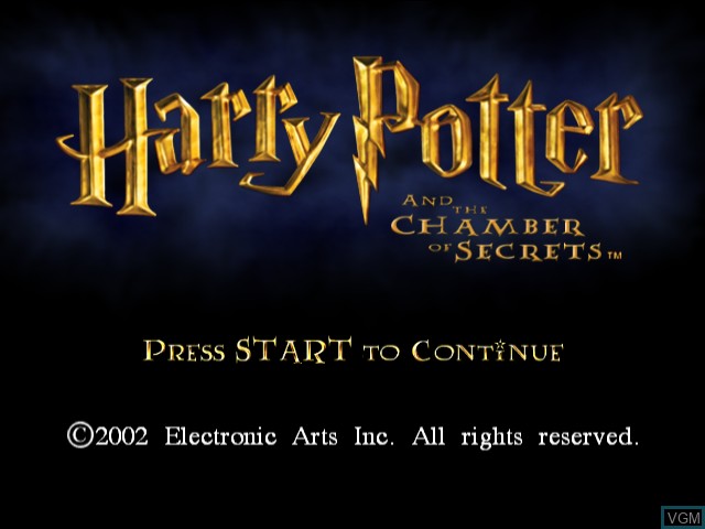Image de l'ecran titre du jeu Harry Potter and the Chamber of Secrets sur Nintendo GameCube