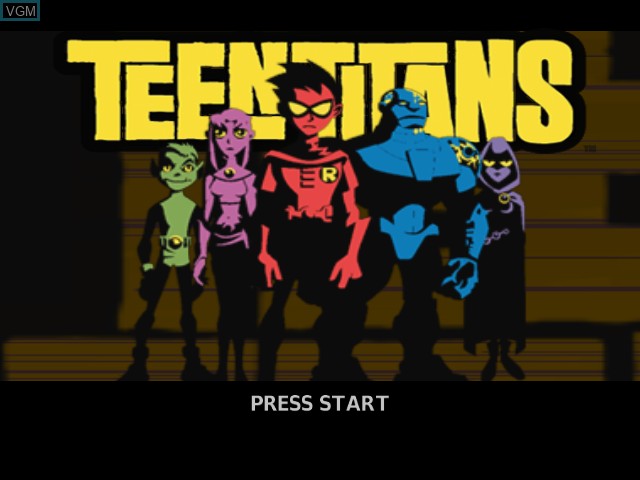 Image de l'ecran titre du jeu Teen Titans sur Nintendo GameCube