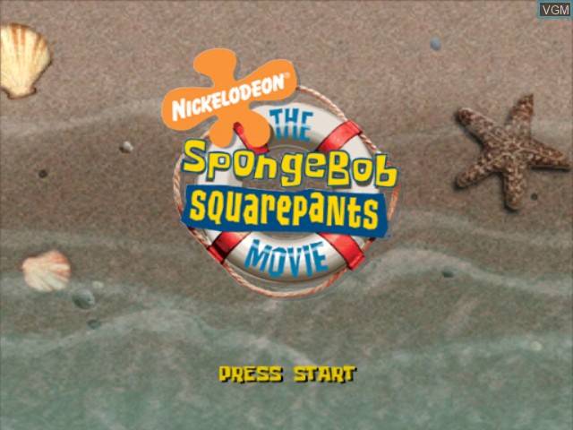 Image de l'ecran titre du jeu SpongeBob SquarePants - The Movie sur Nintendo GameCube