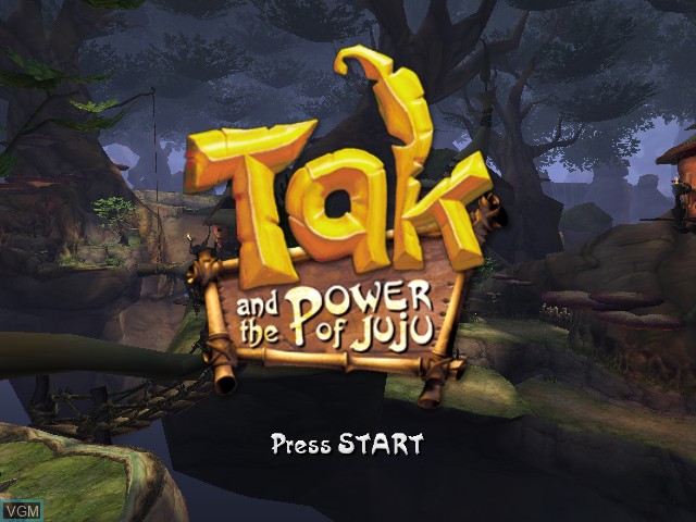 Image de l'ecran titre du jeu Tak and the Power of Juju sur Nintendo GameCube
