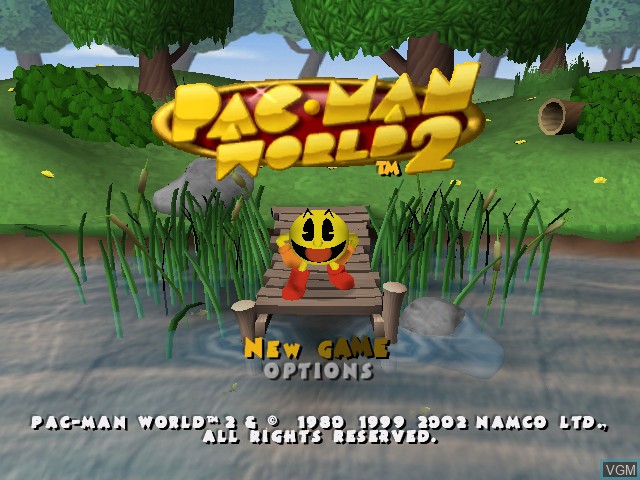 Image de l'ecran titre du jeu Pac-Man World 2 sur Nintendo GameCube