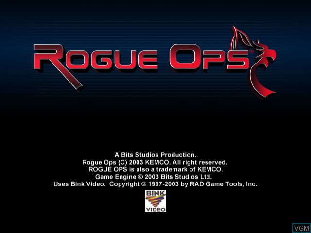 Image de l'ecran titre du jeu Rogue Ops sur Nintendo GameCube