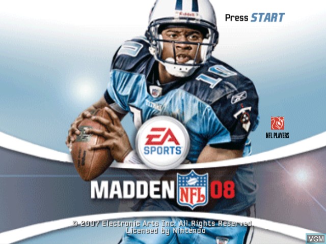 Image de l'ecran titre du jeu Madden NFL 08 sur Nintendo GameCube
