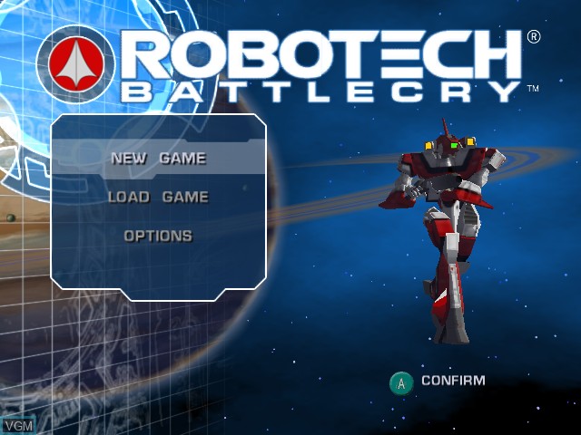 Image de l'ecran titre du jeu Robotech - Battlecry sur Nintendo GameCube