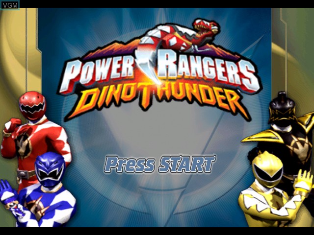 Image de l'ecran titre du jeu Power Rangers - Dino Thunder sur Nintendo GameCube