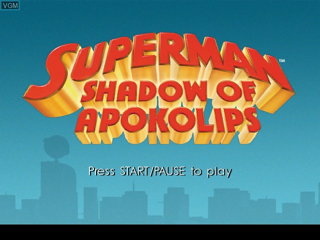 Image de l'ecran titre du jeu Superman - Shadow of Apokolips sur Nintendo GameCube
