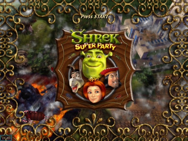 Image de l'ecran titre du jeu Shrek - Super Party sur Nintendo GameCube