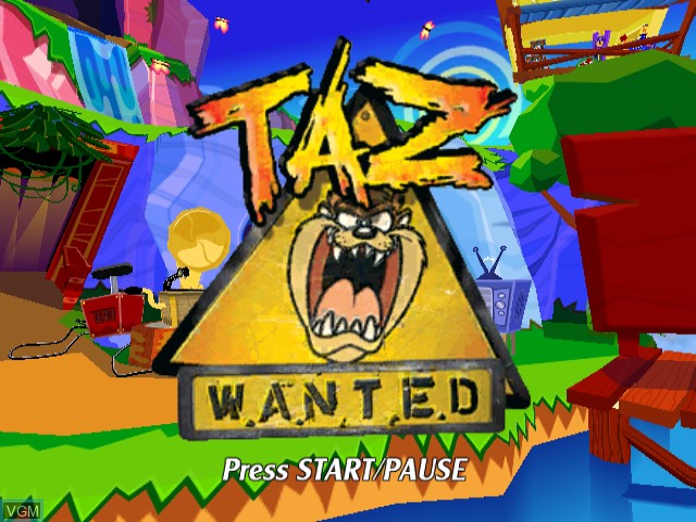 Image de l'ecran titre du jeu Taz Wanted sur Nintendo GameCube