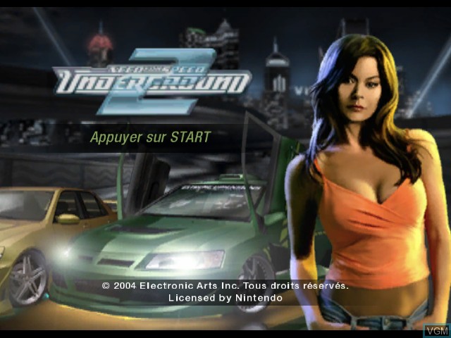 Image de l'ecran titre du jeu Need for Speed Underground 2 sur Nintendo GameCube