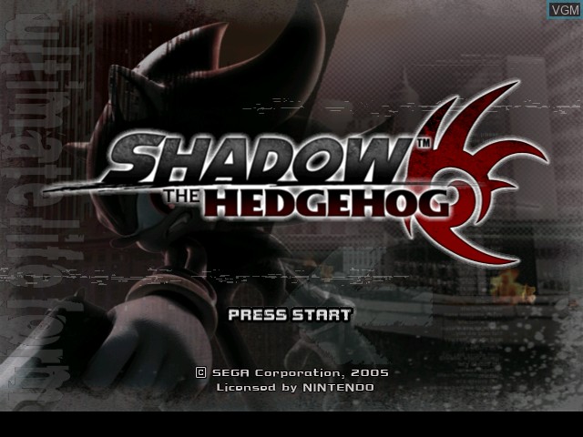 Image de l'ecran titre du jeu Shadow the Hedgehog sur Nintendo GameCube