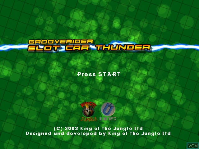 Image de l'ecran titre du jeu Grooverider - Slot Car Thunder sur Nintendo GameCube