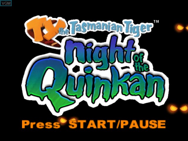 Image de l'ecran titre du jeu Ty the Tasmanian Tiger 3 - Night of the Quinkan sur Nintendo GameCube